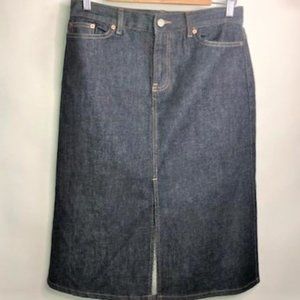 GAP DARK A line Denim Skirt With Front split